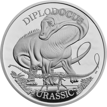 英国 2024年 恐竜シリーズ 最終貨 ディプロドクス 2ポンド銀貨 プルーフ