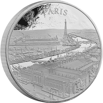 英国 2024年 世界の市景図 パリ 10ポンド銀貨 5オンス プルーフ