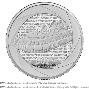 【供給元問合せ】英国 2024年 007 シリーズ60年の軌跡 ～2000年代作品～ 5ポンド銀貨 プルーフ