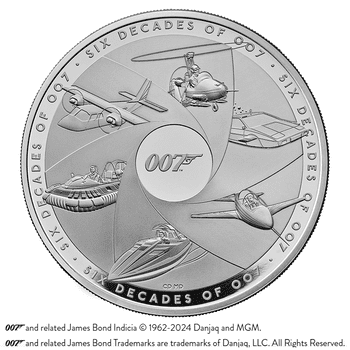 英国 2024年 007 シリーズ60年の軌跡 最終貨 5ポンド銀貨 プルーフ