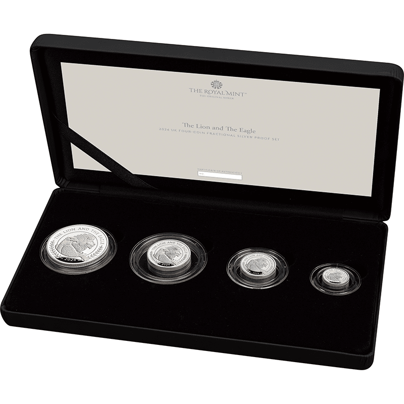 英国 2024年 コインの象徴 ライオンとイーグル 銀貨4種セット (20、50