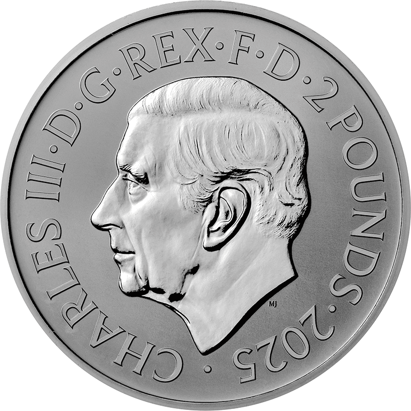 英国 2025年 テューダー家紋章の獣コレクション 女王の豹 2ポンド銀貨2