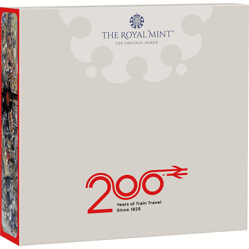 英国 2025年 近代鉄道輸送200周年 2ポンド銀貨金メッキ付 プルーフ