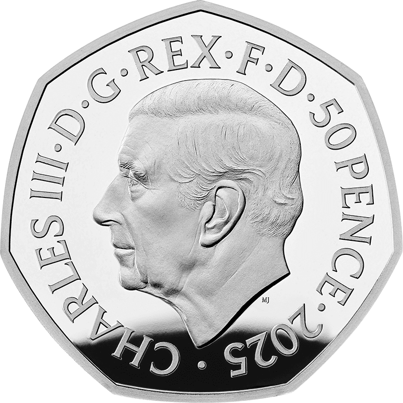 英国 2025年 モノポリー90周年 50ペンスカラー銀貨 プルーフ