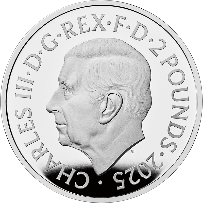 英国 2025年 アメリカ独立戦争250周年 二人のジョージ 2ポンド銀貨 1