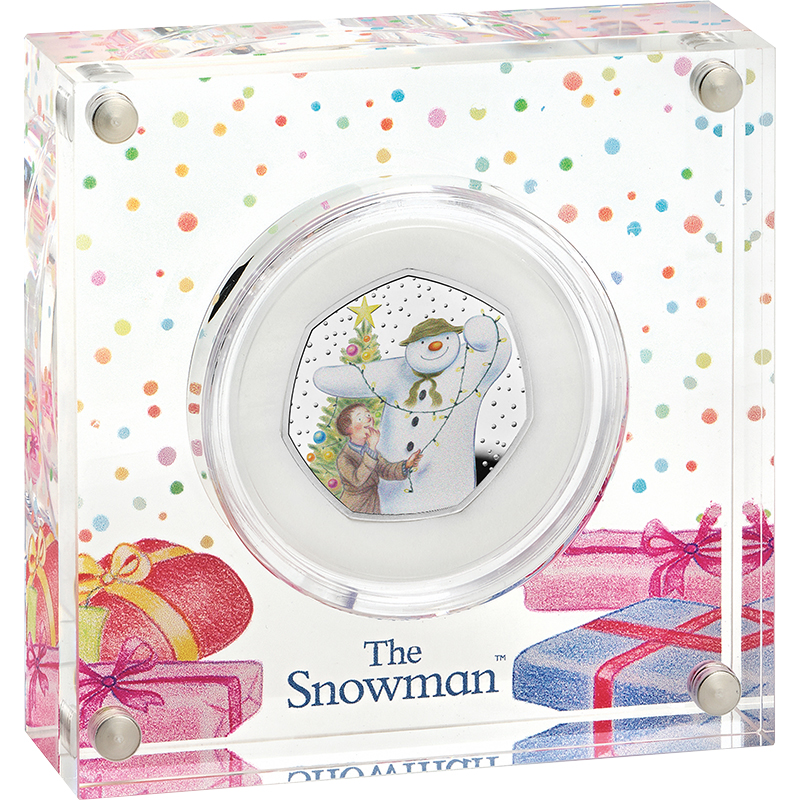 英国 2025年 スノーマン(TM) 50ペンスカラー銀貨 プルーフ