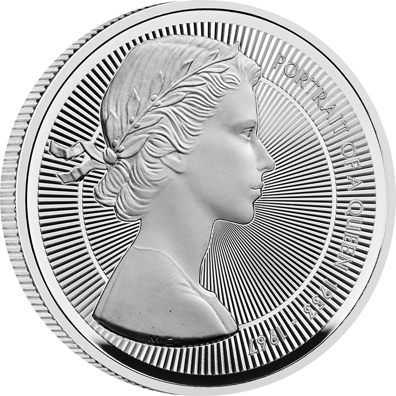 銀製 王の肖像メダル 32g 英国 2026年 エリザベス2世の肖像 第1の肖像 メアリー・ギリック作 5