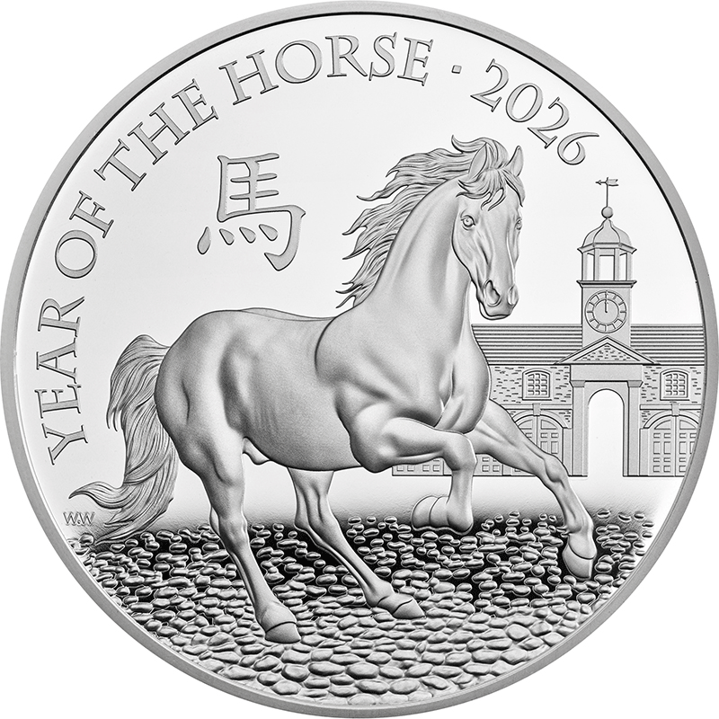 供給元問合せ】 英国 2026年 午年馬図記念コイン 10ポンド銀貨 5