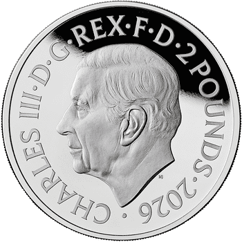 英国 2026年 エリザベス2世生誕100周年 5ポンドピエフォー銀貨