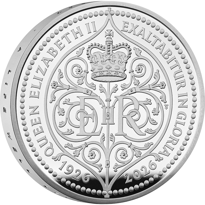 英国 2026年 エリザベス2世生誕100周年 5ポンドピエフォー銀貨