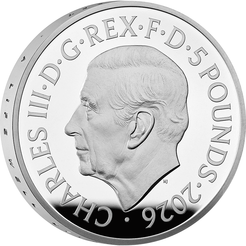 英国 2026年 エリザベス2世生誕100周年 5ポンドピエフォー銀貨