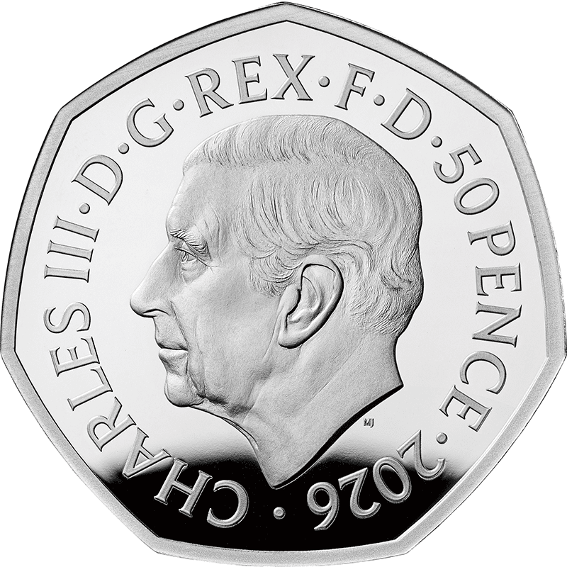 英国 2026年 「くまのプーさん」誕生100周年 忠実 50ペンスカラー銀貨