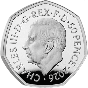 英国 2026年 「くまのプーさん」誕生100周年 忠実 50ペンスカラー銀貨