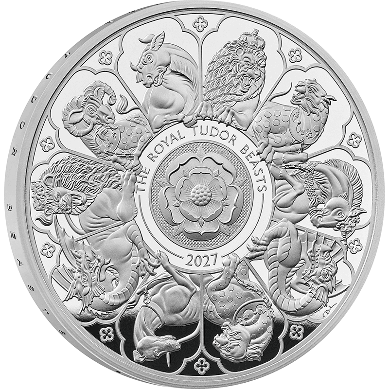 英国 2027年 テューダー家紋章の獣コレクション 最終貨 2ポンド銀貨 1