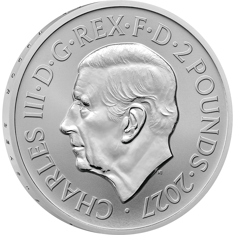 英国 2027年 テューダー家紋章の獣コレクション 最終貨 2ポンド銀貨2種