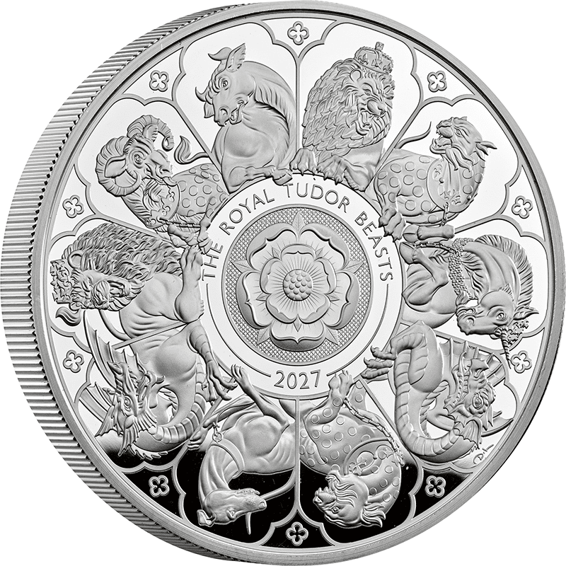 英国 2027年 テューダー家紋章の獣コレクション 最終貨 10ポンド銀貨 5