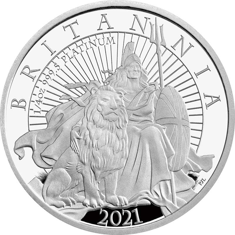 英国 2021年 ブリタニア 25ポンドプラチナ貨 1/4オンス プルーフ