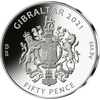 ジブラルタル 2021年 ナポレオン没後200周年 ワーテルローの戦い 50ペンスカラー銀貨3種セット プルーフ