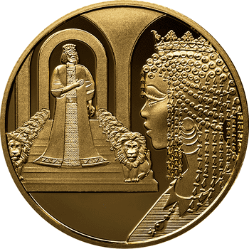 イスラエル 2021年 聖書美術シリーズ 第25次 ソロモン王とシバの女王 10新シェケル金貨 プルーフ
