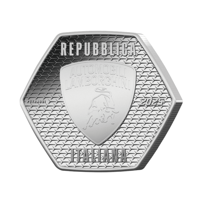 イタリア 2025年 イタリアの卓越性 ランボルギーニ 5ユーロカラー銀貨3