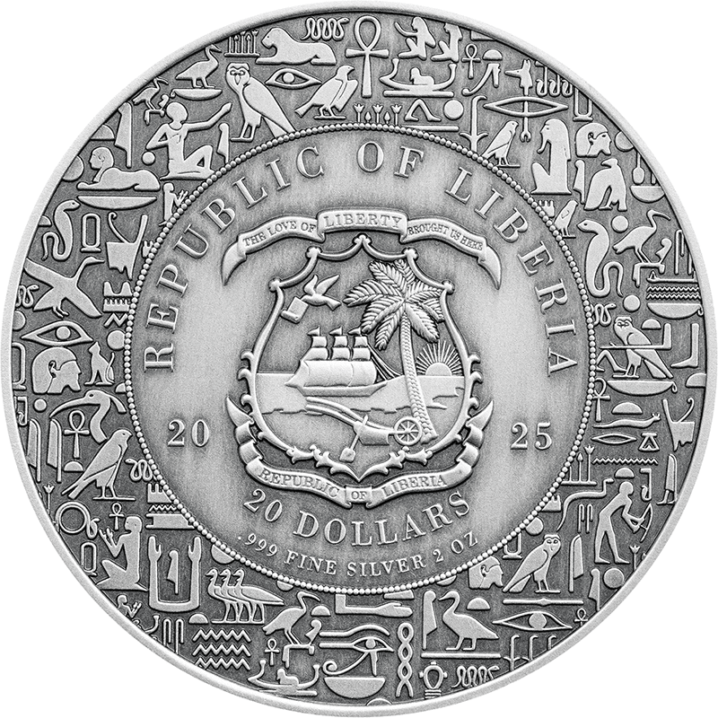 リベリア 2025年 エジプトの遺産 女神イシス 20ドル銀貨 アンティーク