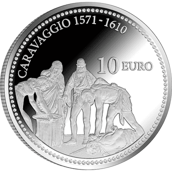 マルタ 2022年 カラヴァッジョ生誕450周年 『洗礼者聖ヨハネの斬首』 10ユーロ銀貨 プルーフ