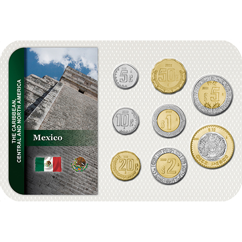 メキシコ 1992-2014 年 メキシコの通常貨 現行通常貨8種セット（5、10