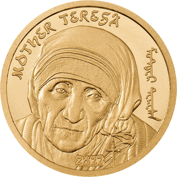 モンゴル 2022年 マザー・テレサ 1000トグログ金貨 プルーフ