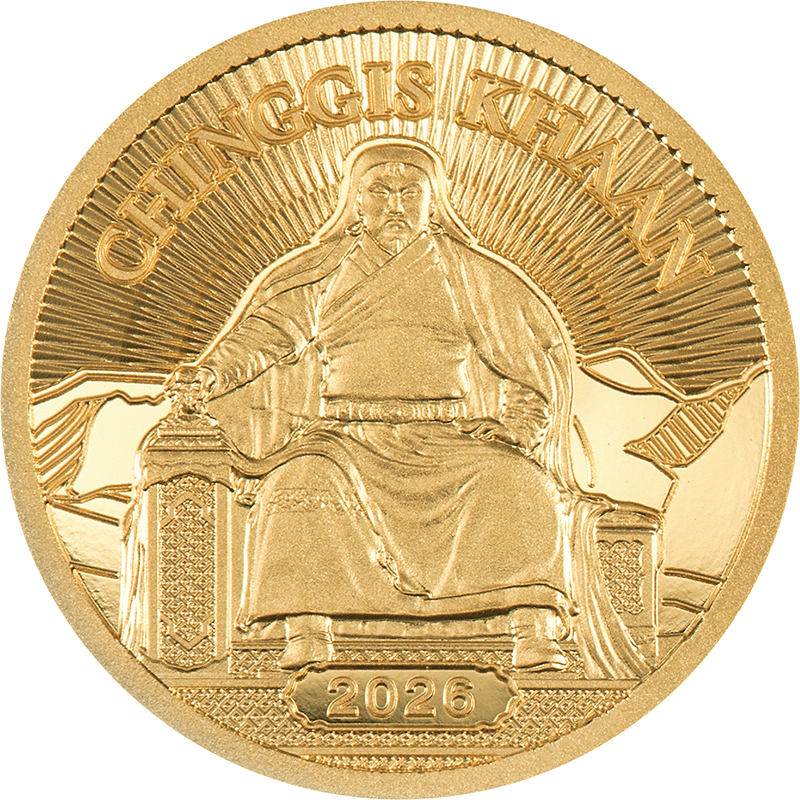 モンゴル 2026年 チンギス・ハーン 1000トグログ金貨 プルーフ