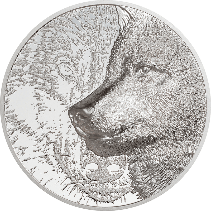 モンゴル 2021年 オオカミ 500トグログ銀貨 プルーフ（ウルトラハイ