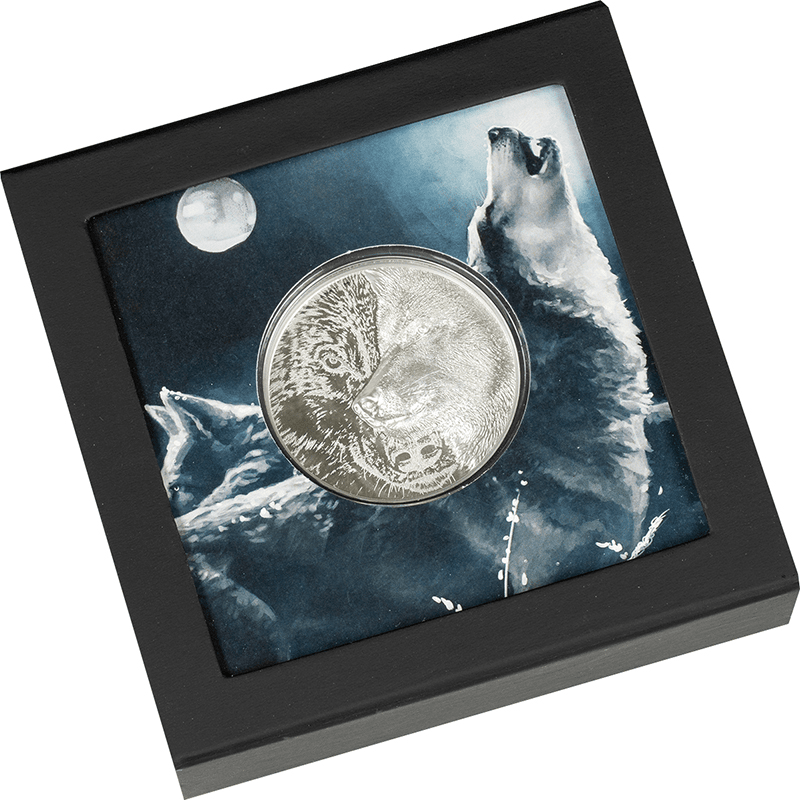 モンゴル 2021年 オオカミ 2000トグログピエフォー銀貨 プルーフ