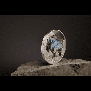 モンゴル 2023年 野生の世界 バイソン 1000トグログカラー銀貨 プルーフ(ウルトラハイレリーフ)