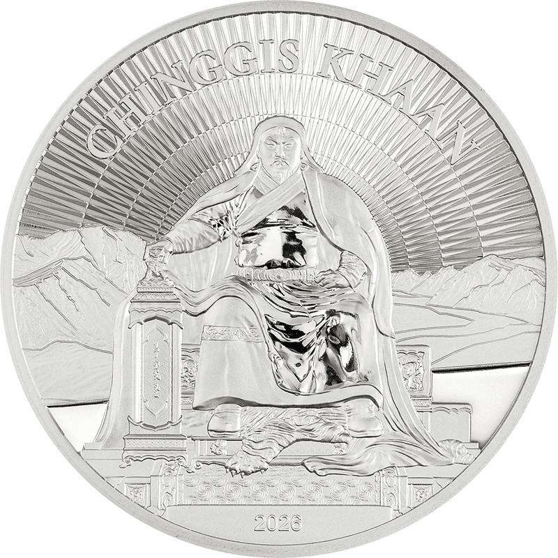 モンゴル 2026年 チンギス・ハーン 500トグログ銀貨 プルーフ