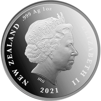 ニュージーランド 2021年 女王エリザベス2世生誕95周年 1ドルカラー銀貨 プルーフ