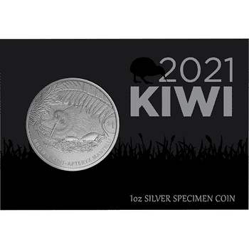 ニュージーランド 2021年 ブラウンキーウィ 1ドル銀貨 リバースプルーフライク