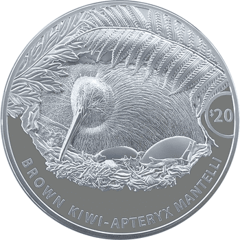 ニュージーランド 2021年 ブラウンキーウィ 20ドル銀貨 1kg プルーフ