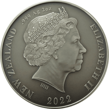 ニュージーランド 2022年 アーチーズ・フロッグ 5ドルカラー銀貨 アンティーク仕上げ