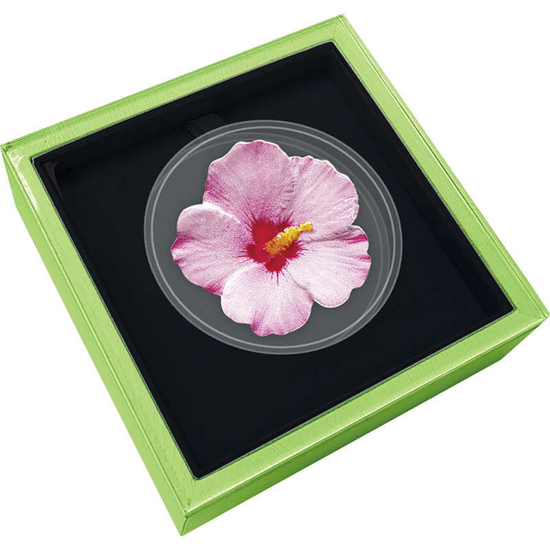 2020 ニウエ 世界の花シリーズ ラン エナメル付2ドル花型カラー銀貨-