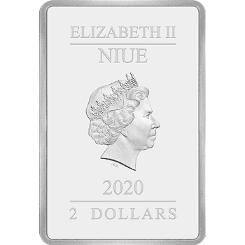 ニウエ 2020年 ハリー・ポッターと秘密の部屋 2ドルカラー長方形銀貨 プルーフ
