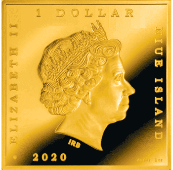 ニウエ 2020年 ボッティチェリが描いたキリスト 剛毅（フォルテッツィア） 1ドルカラー銀貨金メッキ付 プルーフ