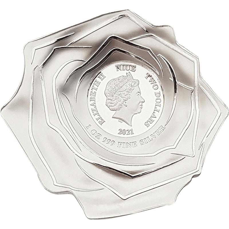 2020 ニウエ 世界の花シリーズ ラン エナメル付2ドル花型カラー銀貨