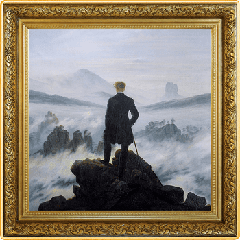 ニウエ 2021年 絵画の至宝 カスパー・ダーヴィト・フリードリヒ 『雲海の上の旅人』 1ドルカラー銀貨金メッキ付 プルーフ