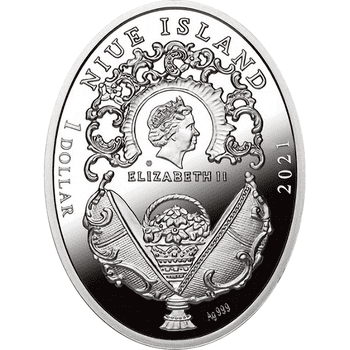 ニウエ 2021年 イースターエッグ アゾフの思い出 1ドルカラー銀貨 プルーフ
