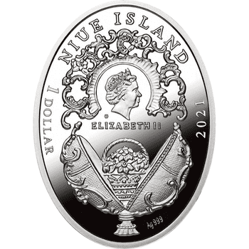 ニウエ 2021年 イースターエッグ 12のパネル 1ドルカラー銀貨 プルーフ