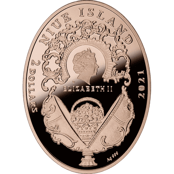 ニウエ 2021年 イースターエッグ ペリカン 2ドル金メッキカラー銀貨クリスタル付 プルーフ