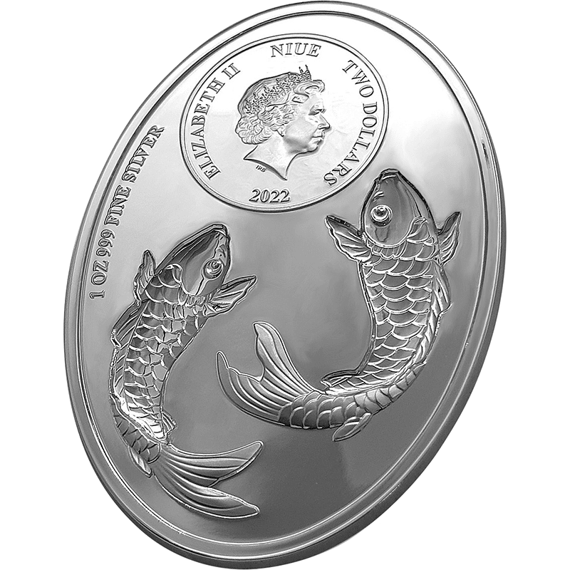 ニウエ 2022年 幸運の鯉 2ドル銀貨 プルーフ（ハイレリーフ