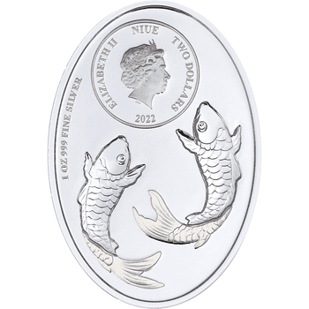 ニウエ 2022年 幸運と繁栄の鯉 2ドルカラー銀貨 プルーフ(ハイレリーフ)
