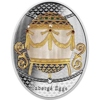 ニウエ 2023年 イースターエッグシリーズ ガーランズの卵 １ドルカラー銀貨クリスタル付 プルーフ
