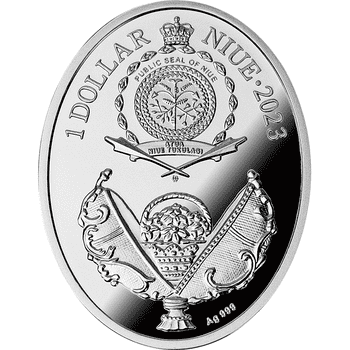 ニウエ 2023年 国王チャールズ3世戴冠式 1ドル銀貨 プルーフ
