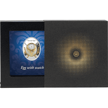 ニウエ 2023年 イースターエッグシリーズ 卵型置き時計 １ドルカラー銀貨クリスタル付 プルーフ